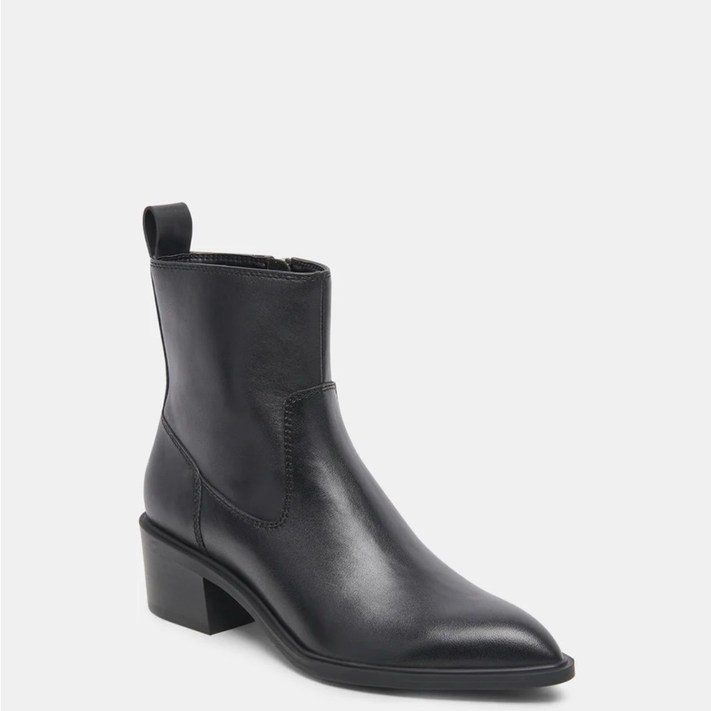 Black Leather Ankle Boots